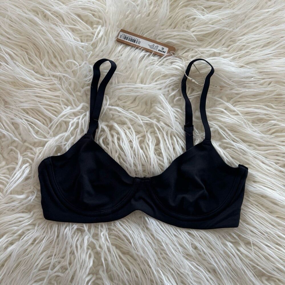 Skims Fits Everybody Unlined Demi Bra Onyx Size 30B